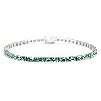 Gold Tennis Bracelet with Emeralds - model br2694