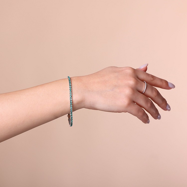 Bracelet tennis en or et émeraudes - modèle br2694