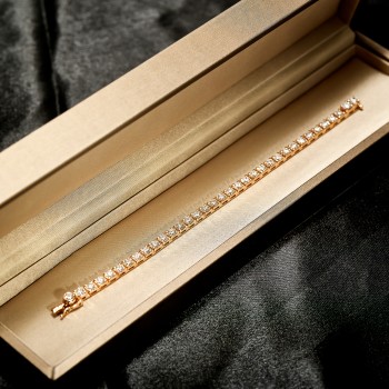 Gold Tennis Bracelet with Colorless Diamonds 7.30ct - model br2120