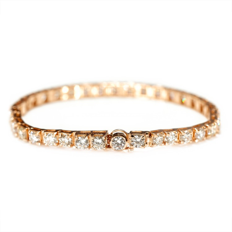 Tennis Bracelet in Gold with 7.30ct Colorless Diamonds br2120