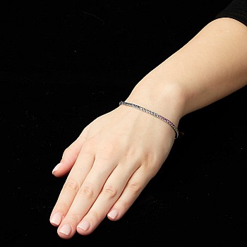 Gold tennis bracelet with multicolored sapphires - model br2224