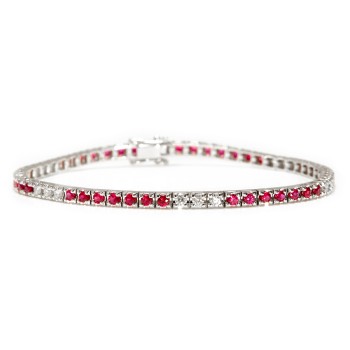 Gold Bracelet with Rubies and Diamonds - model br2254