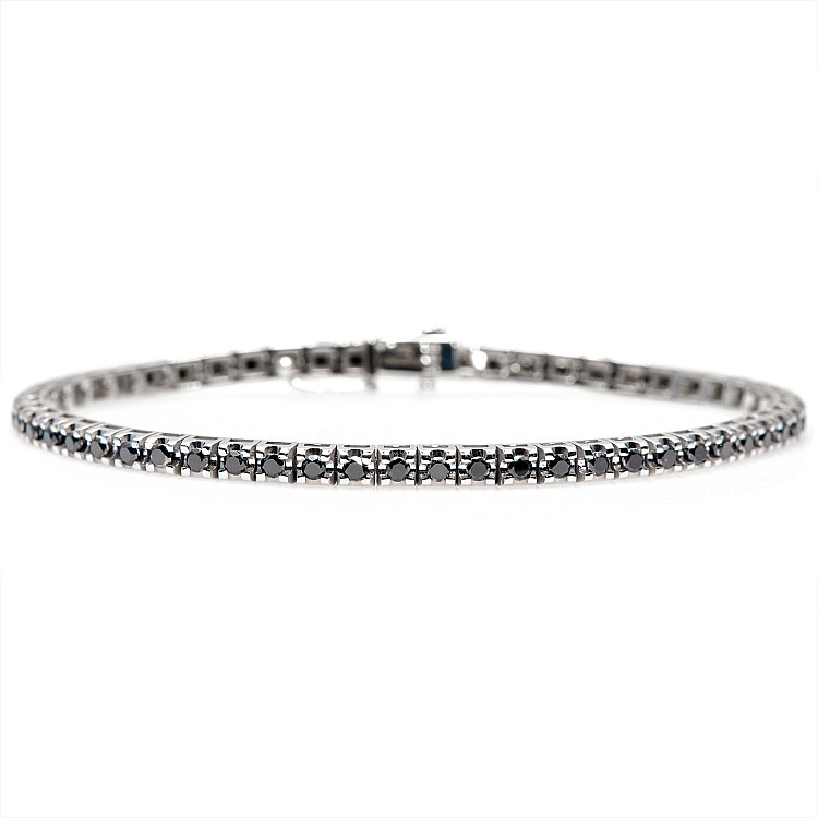 Bracelet tennis en or 2,00 ct et diamants noirs - modèle br2694