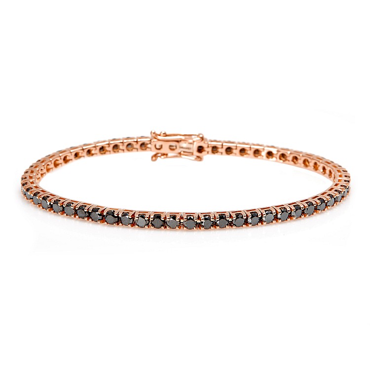 Bracelet tennis en or 2,00 ct et diamants noirs - modèle br2694