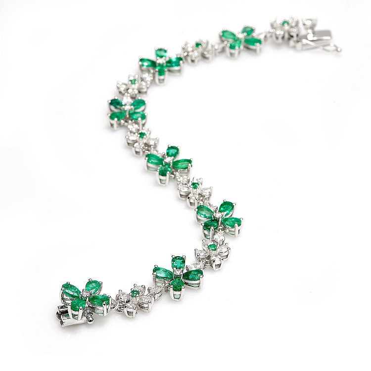 Bracelet br2752smdi in Gold with Emeralds and Diamonds