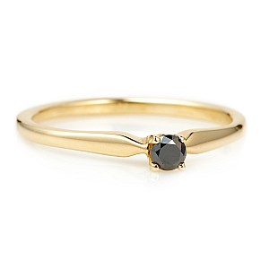 Gold engagement ring i004Dn with Black Diamond 0.10ct - 0.15ct