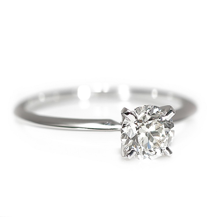 Bague de fiançailles solitaire en or avec diamant incolore certifié GIA 0,50 ct ou 0,70 ct - modèle i007