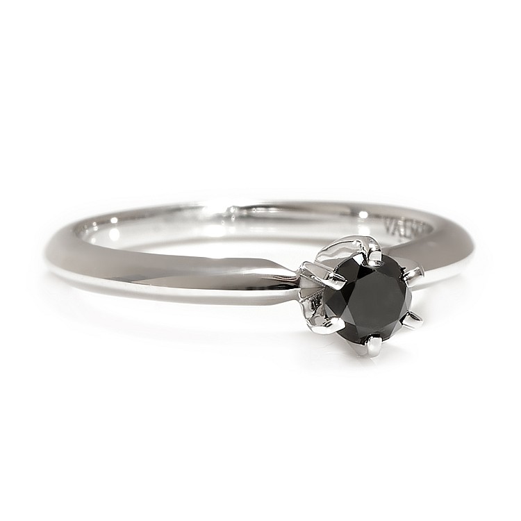 Gold engagement ring i012Dn with Black Diamond 0.33ct - 0.85ct