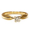 18k Yellow Gold Engagement Ring with Colorless Diamond GIA Certified - model i017p4
