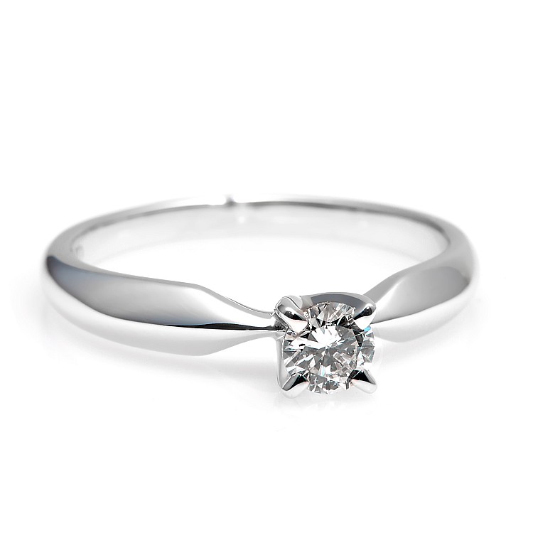 14k White Gold Engagement Ring with GIA Certified Colorless Diamond - model i017p4