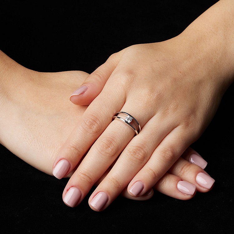 Bague de fiançailles en or avec diamant certifié GIA 0,30 ct ou 0,40 ct - modèle i1145