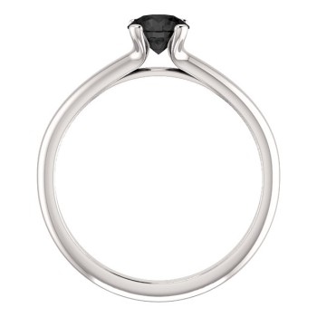 18k Gold or Platinum Engagement Ring with Black Diamond 0.33ct - 0.85ct - model i122005