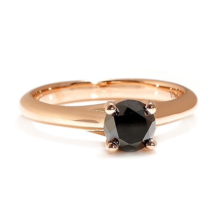 Gold engagement ring i122047DN with Black Diamond 0.33ct - 0.85ct