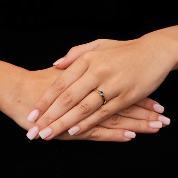 Bague de fiançailles en or avec diamant bleu 0,30 ct - 0,50 ct - modèle i122089