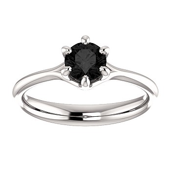 18k Gold or Platinum Engagement Ring with Black Diamond 0.33ct - 0.85ct - model i122118