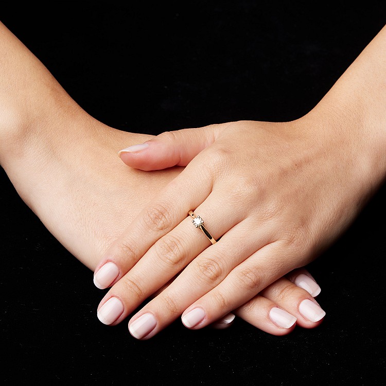 Bague de fiançailles en or avec diamant certifié GIA de 1,00 ct - modèle i122455