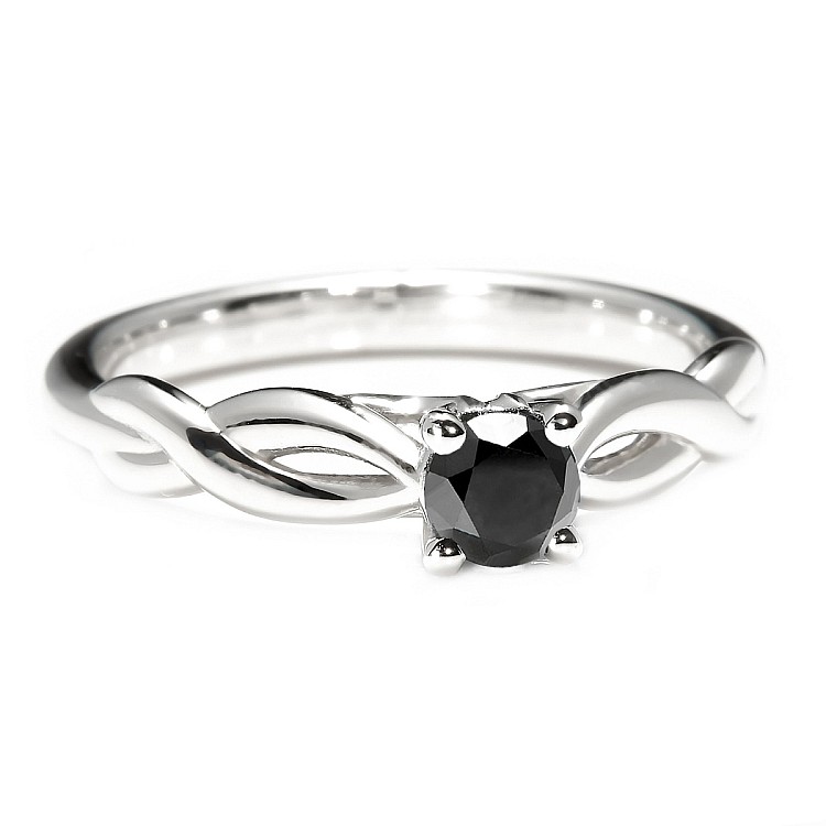 Gold engagement ring i122705Dn with Black Diamond 0.33ct - 0.85ct