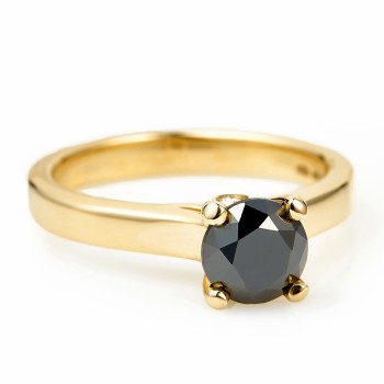 Anello di fidanzamento i122797DnDi in Oro con Diamante Nero e Diamanti