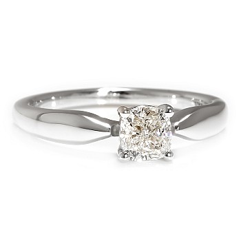 18k White Gold Solitaire Engagement Ring with GIA Certified Cushion Diamond - model i123018