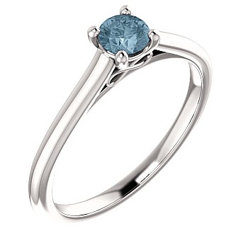 18k Gold or Platinum Engagement Ring with Blue Diamond 0.30ct - 0.50ct - model i123059