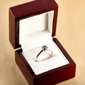 Tiffany engagement ring in 18k Gold or Platinum with blue diamond 0.30ct - 0.50ct - model i168