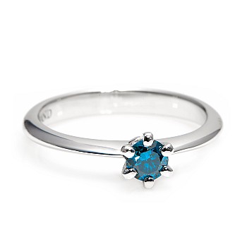 Tiffany engagement ring in 18k Gold or Platinum with 0.15ct - 0.25ct blue diamond - model i168