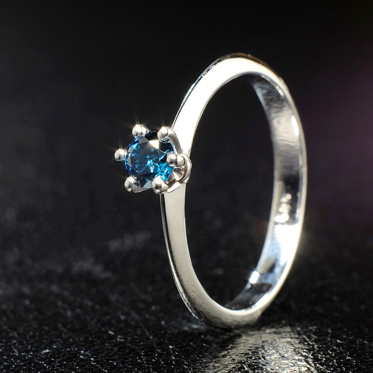 Engagement ring model Tiffany i168DB in Gold with Blue Diamond 0.30ct - 0.50ct