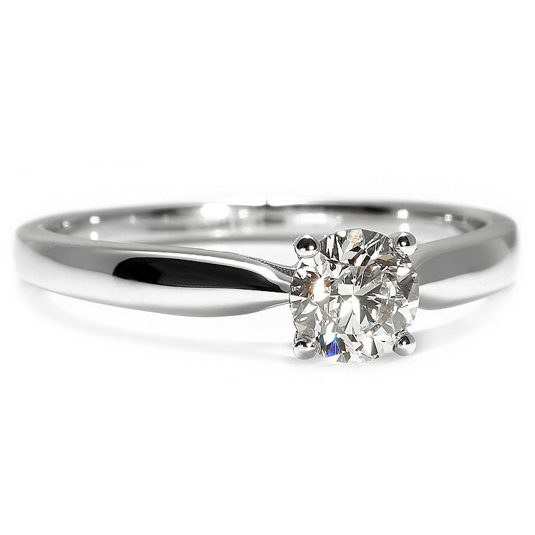 14k White Gold Engagement Ring with Round Diamond GIA Certificate - model i1907