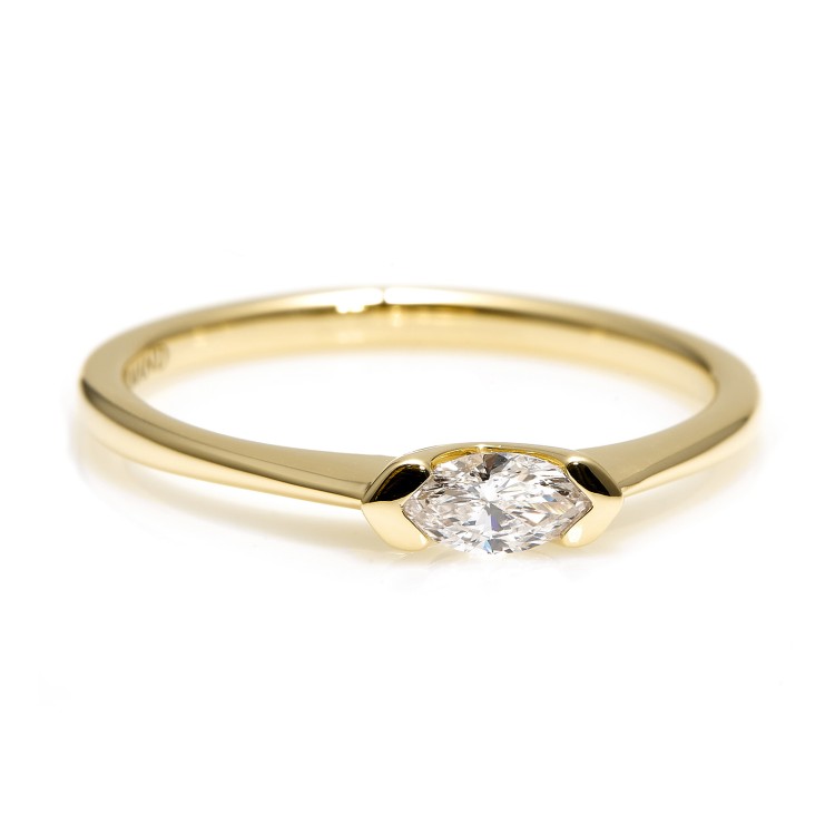 14k Yellow Gold Engagement Ring with Marquise Diamond - model i575
