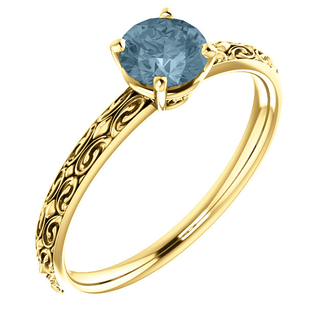 Bague de fiançailles en or avec diamant bleu 0,30 ct - 0,50 ct - modèle i71618