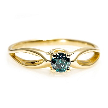 18k Gold or Platinum Engagement Ring with Blue Diamond 0.15ct - 0.25ct - model i71627