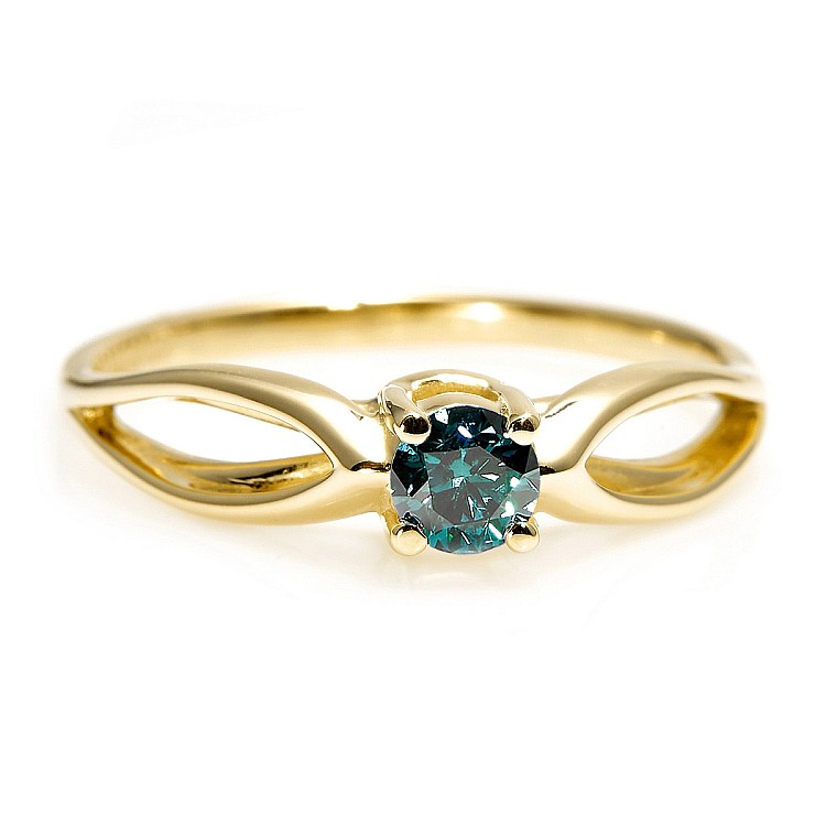 Engagement ring i71627Db in Gold with Blue Diamond