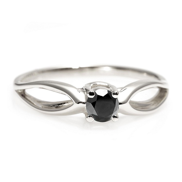 Gold engagement ring i71627Dn with Black Diamond 0.33ct - 0.85ct