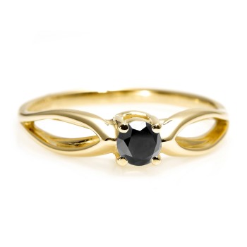 18k Gold or Platinum Engagement Ring with Black Diamond 0.33ct - 0.85ct - model i71627