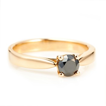 18k Gold or Platinum Engagement Ring with Black Diamond 0.33ct - 0.85ct - model i71700