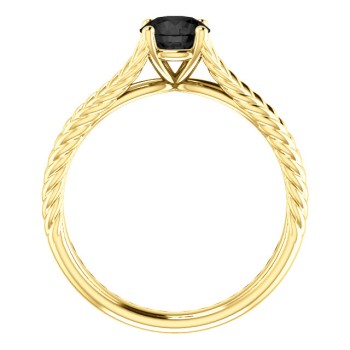 18k Gold or Platinum Engagement Ring with Black Diamond 0.33ct - 0.85ct - model i71741