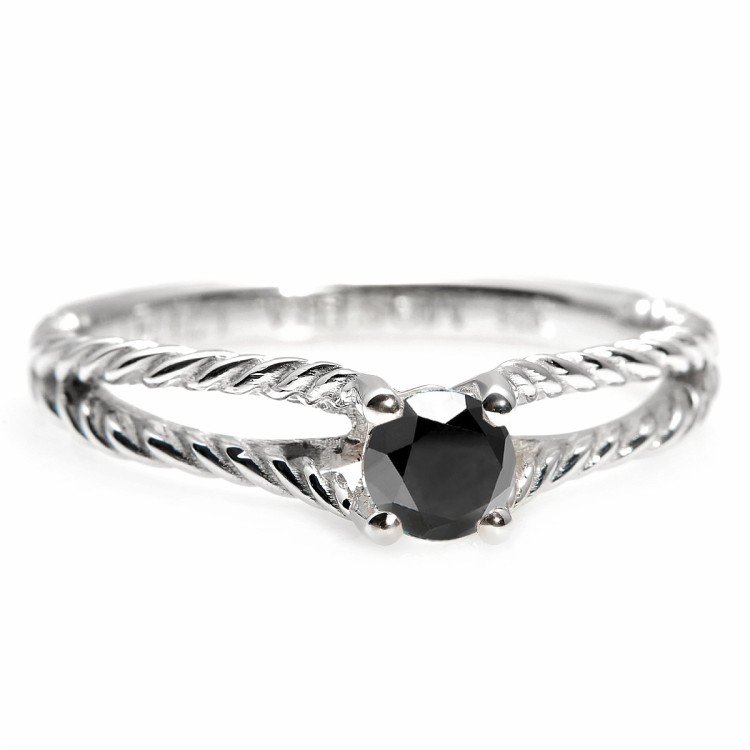 Gold engagement ring i71741Dn with Black Diamond 0.33ct - 0.85ct