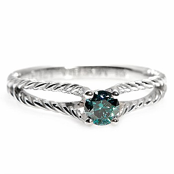 Bague de fiançailles en or avec diamant bleu 0,30 ct - 0,50 ct - modèle i71741