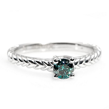 18k Gold or Platinum Engagement Ring with Blue Diamond 0.15ct - 0.25ct - model i71746