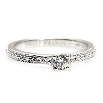 Bague de fiançailles vintage en or avec diamant certifié GIA de 0,30 ct ou 0,40 ct - modèle i123063