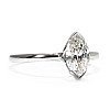 Anello di fidanzamento in platino con diamante incolore Marquise da 1,00 ct certificato IGI, creato in laboratorio - modello i4454