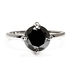 Platinum Engagement Ring with IGI Certified Black Diamond - model i4617