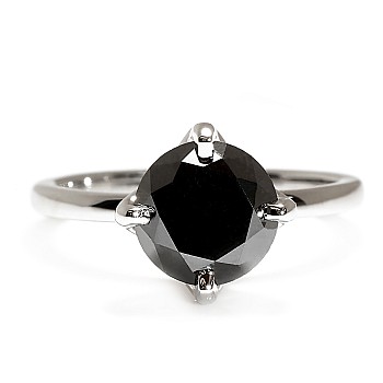 Platinum Engagement Ring with IGI Certified Black Diamond - model i4617
