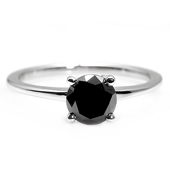 18k Gold or Platinum Engagement Ring with Black Diamond 0.33ct - 0.85ct - model i71863