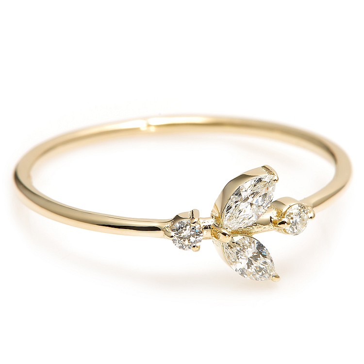Anello trendy s008 in oro o platino con diamanti