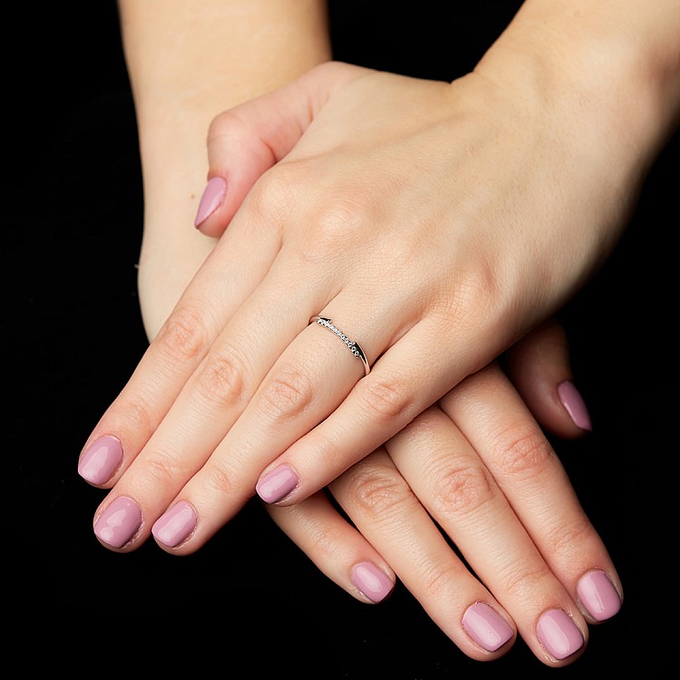 Anello trendy s225 in Oro o Platino con Diamanti Naturali