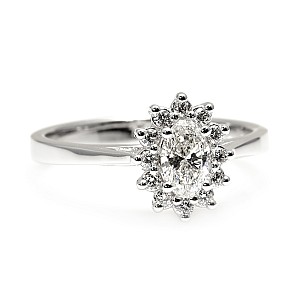 Halo Engagement Ring from Platinum with 2.00ct Diamond GIA Certificate and Colorless Diamonds i042PtDovDi