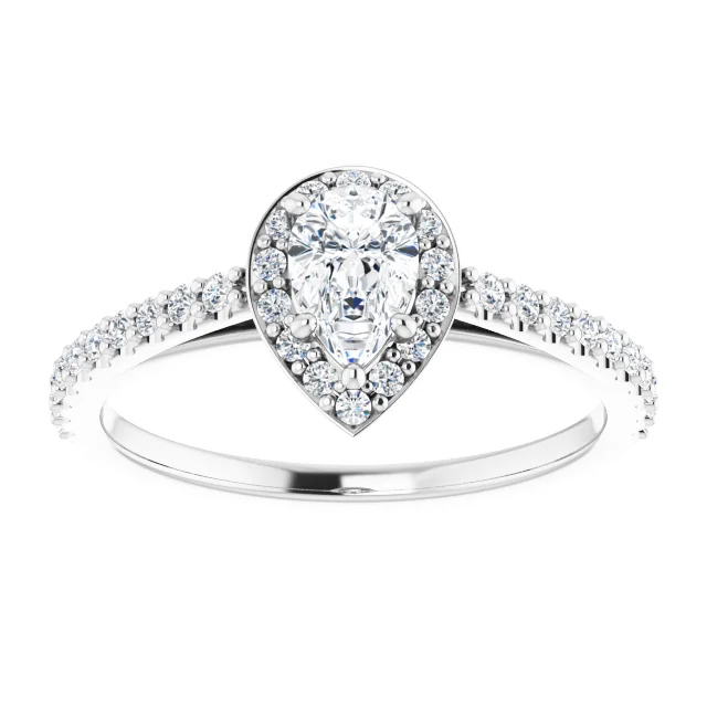 Bague de fiançailles en or avec diamant central certifié GIA de 0,30 ct ou 0,40 ct et diamants secondaires - modèle i122084