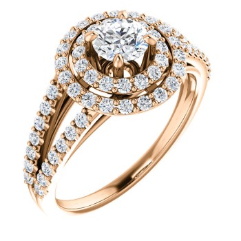 Bague de fiançailles en or avec diamant central certifié GIA de 0,30 ct ou 0,40 ct et diamants secondaires - modèle i122101