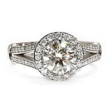 Bague de fiançailles vintage en platine avec diamant de laboratoire certifié IGI - modèle i122311